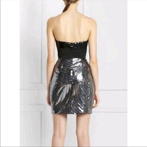 REVOLVE x BCBG Maxazria Silk Sequin Strapless Cocktail Dress Size 2 - Picture 2 of 10